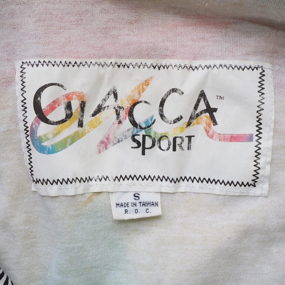 Giacca Sport VTG Windbreaker Jacket Women's S Colorblock Geometric 80s Trippy - Picture 10 of 12